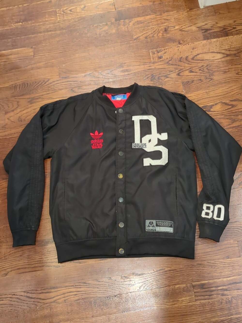 Adidas Star Wars Varsity Bomber Jacket Size L Black